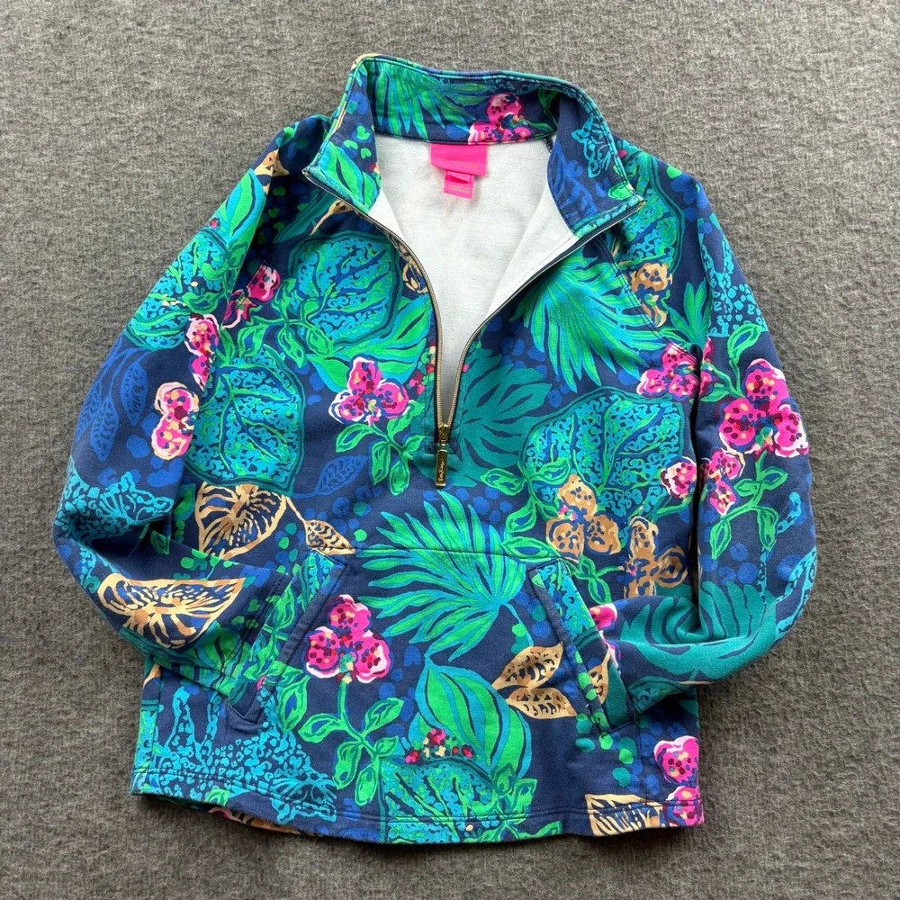 Lilly Pulitzer Life Of The Party Little Skipper Popover 1/4 Zip Girls M (6-7) - Picture 6 of 10